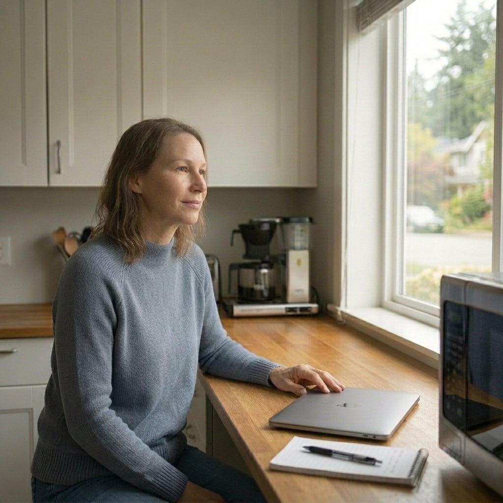 Person booking their blood test on a laptop at home